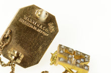 Load image into Gallery viewer, 14K PI Black Enamel Seed Pearl 25 Years Lapel Pin/Brooch Yellow Gold