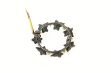 Load image into Gallery viewer, 10K Ornate Retro Leaf Seed Pearl Wreath Round Pin/Brooch Yellow Gold