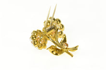 Load image into Gallery viewer, 18K Retro Ruby Pearl Flower Bouquet Pin/Brooch Yellow Gold