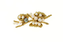 Load image into Gallery viewer, 14K 1960's Ornate Pearl Branch Floral Statement Pin/Brooch Yellow Gold