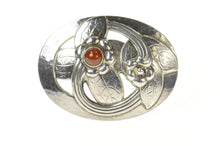 Load image into Gallery viewer, Sterling Silver Georg Jensen Ornate Oval Carnelian Elaborate 13 Pin/Brooch
