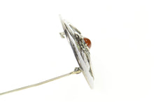 Load image into Gallery viewer, Sterling Silver Georg Jensen Ornate Oval Carnelian Elaborate 13 Pin/Brooch