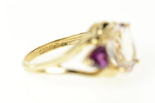 Load image into Gallery viewer, 10K Three Stone Oval Cubic Zirconia Pink Tourmaline Ring Size 5 Yellow Gold