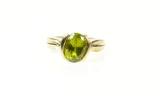 Load image into Gallery viewer, 10K Ornate Oval Peridot Classic Statement Pendant Size 8 Yellow Gold