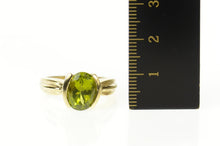 Load image into Gallery viewer, 10K Ornate Oval Peridot Classic Statement Pendant Size 8 Yellow Gold