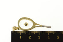 Load image into Gallery viewer, 14K 3D Tennis Racket Ornate Articulated Diamond Pendant Yellow Gold