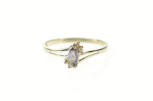 Load image into Gallery viewer, 10K Marquise Tanzanite Diamond Bypass Ring Size 6.75 White Gold