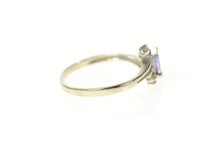 Load image into Gallery viewer, 10K Marquise Tanzanite Diamond Bypass Ring Size 6.75 White Gold