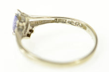 Load image into Gallery viewer, 10K Marquise Tanzanite Diamond Bypass Ring Size 6.75 White Gold