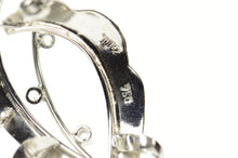 Load image into Gallery viewer, 18K Diamond Inset Retro Ribbon Statement Pin/Brooch White Gold