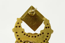 Load image into Gallery viewer, 14K Alpha Kappa Kappa Victorian Seed Pearl Lapel Pin/Brooch Yellow Gold