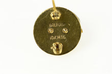 Load image into Gallery viewer, 10K Ornate A Monogram Round Black Onyx Lapel Pin/Brooch Yellow Gold
