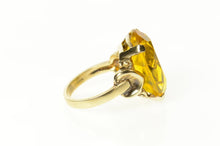 Load image into Gallery viewer, 10K Oval Citrine Cocktail Statement Retro Ring Size 6.25 Yellow Gold