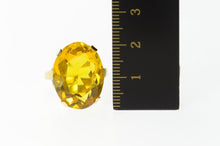 Load image into Gallery viewer, 10K Oval Citrine Cocktail Statement Retro Ring Size 6.25 Yellow Gold