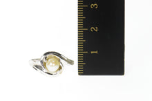 Load image into Gallery viewer, 10K Classic Pearl Wavy Freeform Statement Ring Size 7 White Gold