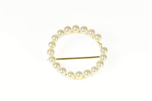 Load image into Gallery viewer, 14K Retro Pearl Circle Classic Statement Pin/Brooch Yellow Gold