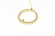 Load image into Gallery viewer, 14K Retro Pearl Circle Classic Statement Pin/Brooch Yellow Gold