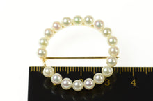 Load image into Gallery viewer, 14K Retro Pearl Circle Classic Statement Pin/Brooch Yellow Gold