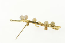 Load image into Gallery viewer, 14K Retro Moonstone Swirl Leaf Motif Statement Pin/Brooch Yellow Gold
