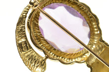 Load image into Gallery viewer, 14K 1960's Amethyst Pearl Garnet Cat Kitten Pin/Brooch Yellow Gold