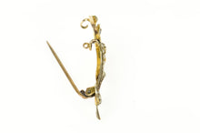 Load image into Gallery viewer, 9K Victorian Ornate Seed Pearl Floral Vine Pin/Brooch Yellow Gold