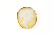 Load image into Gallery viewer, 14K Victorian Ornate Carved Lady Shell Cameo Pin/Brooch Yellow Gold