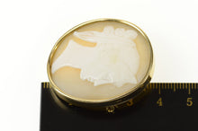 Load image into Gallery viewer, 14K Victorian Ornate Carved Lady Shell Cameo Pin/Brooch Yellow Gold