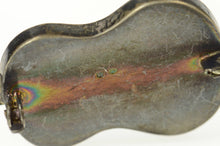 Load image into Gallery viewer, Sterling Silver Elaborate Victorian Filigree Guitar Enamel Pin/Brooch