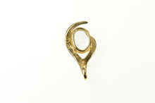 Load image into Gallery viewer, 10K Oval Blue Topaz Diamond Accent Statement Pendant Yellow Gold