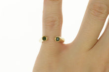 Load image into Gallery viewer, 14K Natural Emerald Curved Floating Statement Ring Size 3.75 Yellow Gold