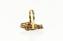 Load image into Gallery viewer, 14K Marquise Garnet Cluster Statement Bypass Ring Size 7.75 Yellow Gold
