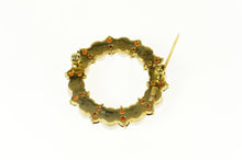 Load image into Gallery viewer, 14K Pearl Garnet Circle Cluster Statement Pin/Brooch Yellow Gold