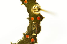 Load image into Gallery viewer, 14K Pearl Garnet Circle Cluster Statement Pin/Brooch Yellow Gold