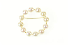Load image into Gallery viewer, 14K Classic Pearl Circle Simple Round Pin/Brooch Yellow Gold