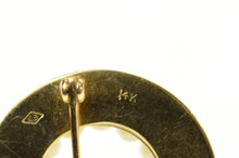 Load image into Gallery viewer, 14K Retro Classic Pearl Grooved Swirl Circle Pin/Brooch Yellow Gold