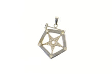 Load image into Gallery viewer, 14K Order of the Eastern Star Diamond Gavel Pendant White Gold