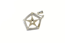 Load image into Gallery viewer, 14K Order of the Eastern Star Diamond Gavel Pendant White Gold