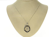 Load image into Gallery viewer, 14K Order of the Eastern Star Diamond Gavel Pendant White Gold