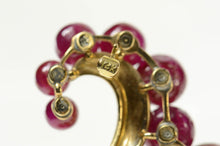 Load image into Gallery viewer, 14K Ruby Diamond Floral Statement Swirl Pin/Brooch Yellow Gold