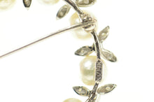 Load image into Gallery viewer, 14K Pearl Diamond Cluster Wreath Statement Pin/Brooch White Gold
