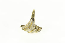 Load image into Gallery viewer, 10K Diamond Encrusted Wavy Statement Cluster Ring Size 7.25 Yellow Gold