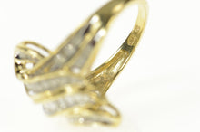 Load image into Gallery viewer, 10K Diamond Encrusted Wavy Statement Cluster Ring Size 7.25 Yellow Gold
