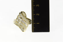 Load image into Gallery viewer, 10K Diamond Encrusted Wavy Statement Cluster Ring Size 7.25 Yellow Gold