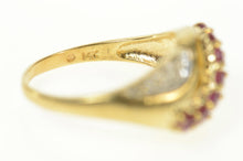 Load image into Gallery viewer, 14K Ruby Diamond Wavy Statement Band Ring Size 6.5 Yellow Gold