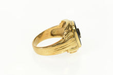 Load image into Gallery viewer, 10K Rounded Black Onyx Diamond Accent Retro Ring Size 10.25 Yellow Gold