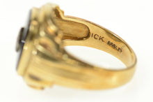 Load image into Gallery viewer, 10K Rounded Black Onyx Diamond Accent Retro Ring Size 10.25 Yellow Gold