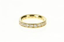 Load image into Gallery viewer, 14K Channel Cubic Zirconia Classic Wedding Band Ring Size 5.25 Yellow Gold