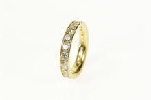 Load image into Gallery viewer, 14K Channel Cubic Zirconia Classic Wedding Band Ring Size 5.25 Yellow Gold