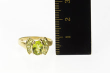 Load image into Gallery viewer, 10K Oval Peridot Semi Halo Statement Ring Size 8.25 Yellow Gold