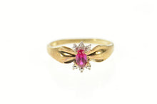 Load image into Gallery viewer, 10K Oval Syn. Ruby Diamond Accent Classic Ring Size 5.75 Yellow Gold
